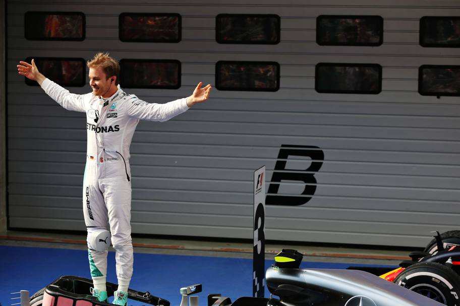 Nico Rosberg sulla sua Mercedes: 75 punti su 75 per lui. En plein...